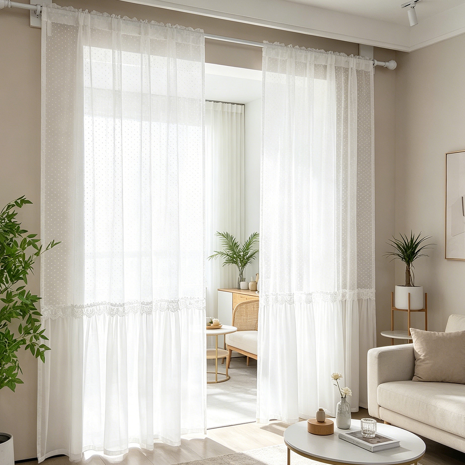 Home Textiles France - Французская романтическая полупрозрачная занавеска с узором