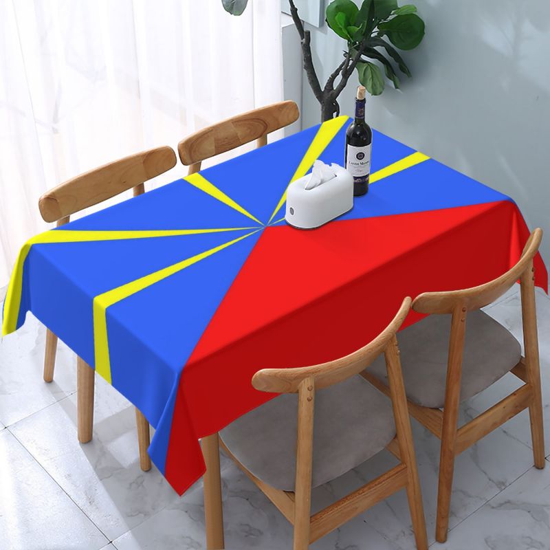 Home Textiles Logo - Скатерть с логотипом острова Реюньон, прямоугольная,