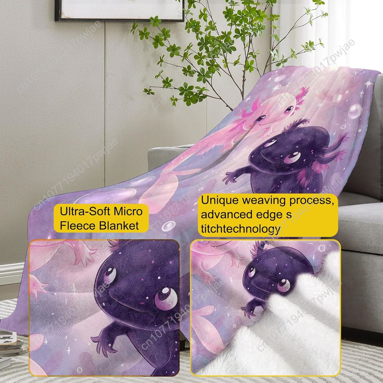 Одеяло Axolotl, милые фланелев – обзор и цена Home Textiles Usa