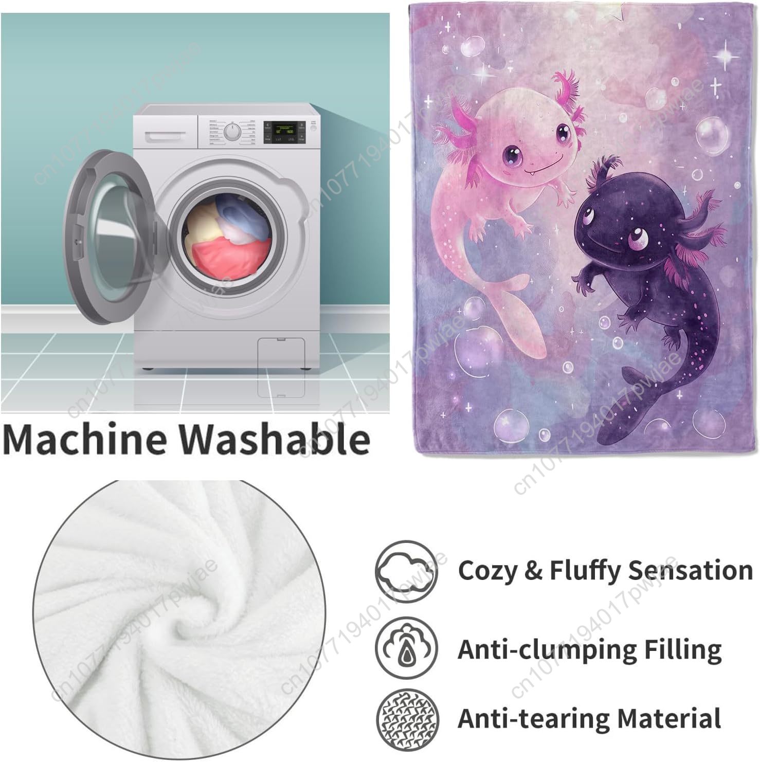 Одеяло Axolotl, милые фланелев – обзор и цена Home Textiles Usa