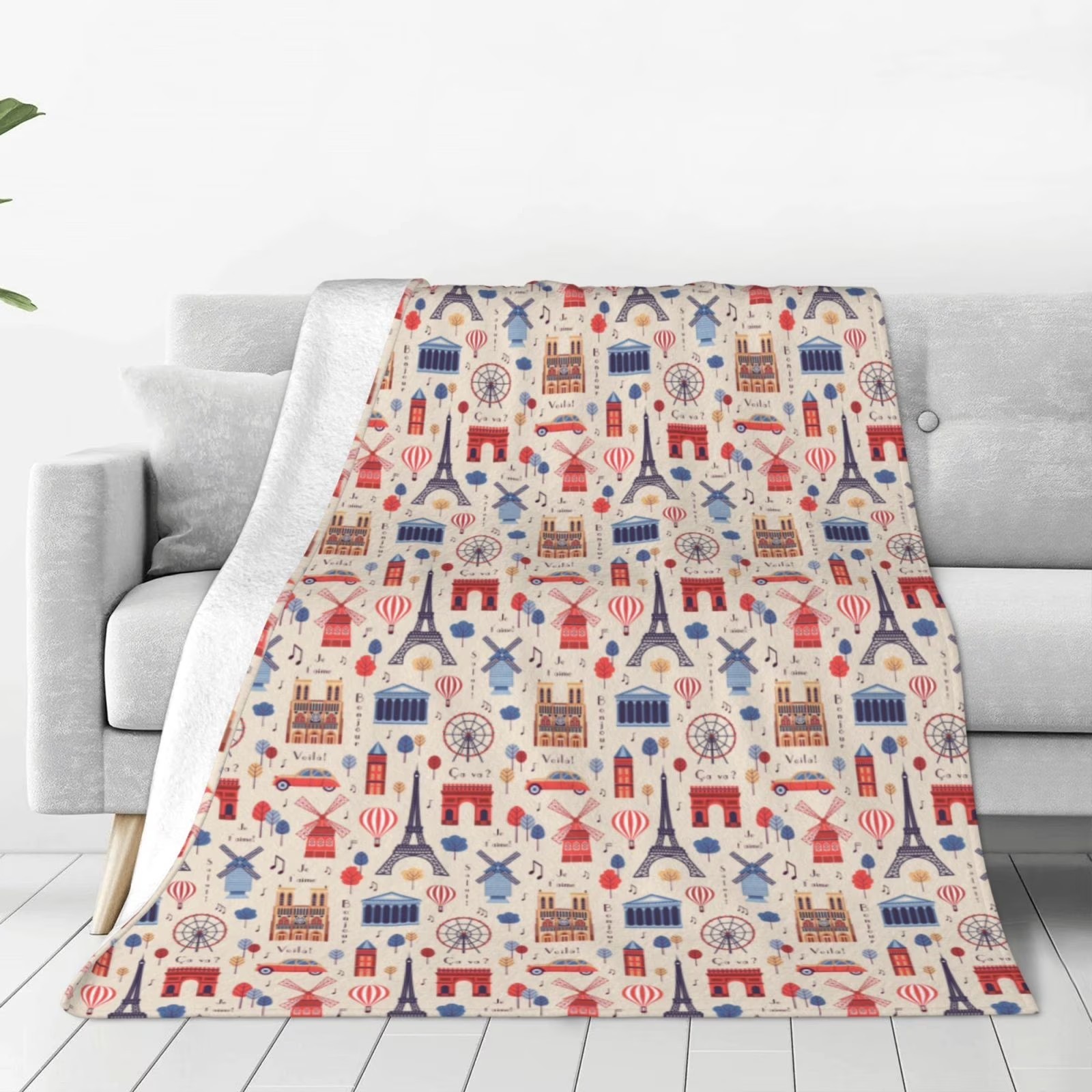 Плюшевый флисовый плед с принт – обзор и цена Home Textiles Paris